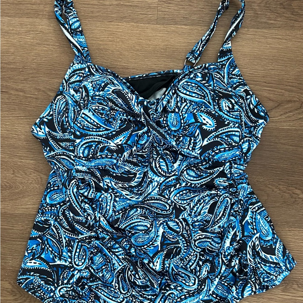 Blue Paisley Women's Swim Top